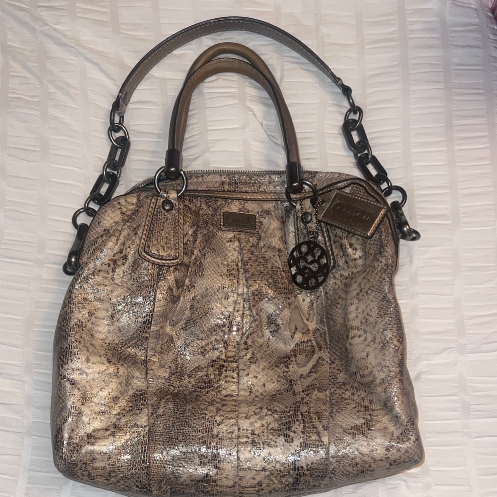 COACH Elegant Snakeskin Patterned Women's Bag